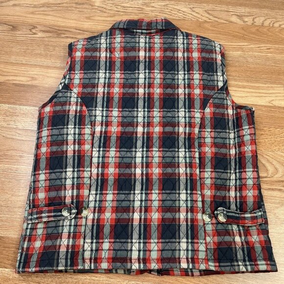 Vintage Brunswick Square Quilted Vest Jacket Plaid Sleeveless Women's XL - Picture 6 of 7